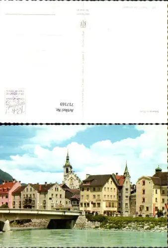 717169 Foto AK Schwaz in Tirol Ansicht mit Brücke Kirche