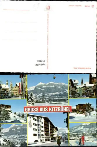 717185 Mehrbild AK Kitzbühel Wintersport Straßenpartie Seilbahn Gondel