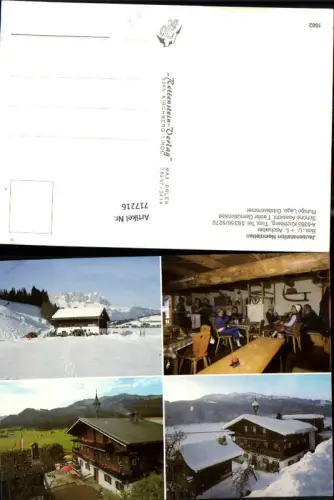717216 Mehrbild AK Kirchberg in Tirol Jausenstation Hennleiten Gaststube Winter u. Sommeransicht