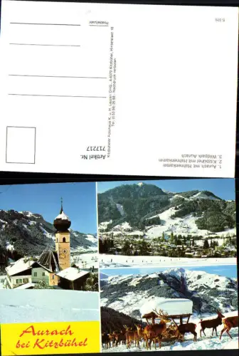 717217 Mehrbild AK Aurach bei Kitzbühel Kirche Winteransicht Wildfütterung Wildpark