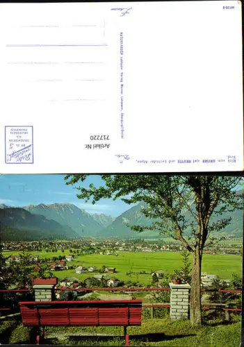 717220 Blick vom Urisee auf Reutte u. Lechtaler Alpen Bank im Vordergrund