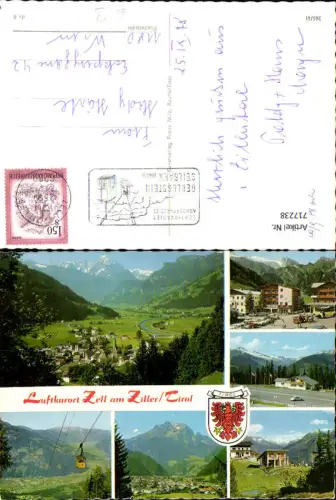 717238 Mehrbild AK Zell am Ziller Dorfpartie Postbus VW Bus Seilbahn Gondel