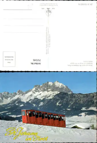717245 St Johann in Tirol Bergbahn zur Angerer Alm geg. Wilden Kaiser im Winter