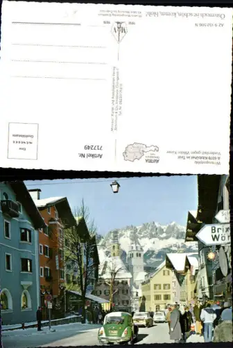 717249 Kitzbühel in Tirol Vorderstadt geg. Wilden Kaiser im Winter VW Käfer