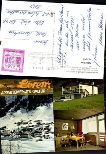717649 Mehrbild AK Galtür Appartements Lorenz Winteransicht Gaststube