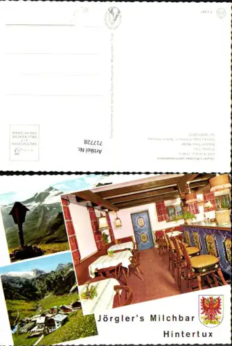 717728 Hintertux in Tirol Jörglers Milchbar u. Fremdenheim Wegkreuz Gaststube