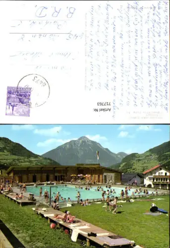 717763 Foto AK Wenns Pitztal Tirol Alpenschwimmbad mit Tschirgant Schwimmbad