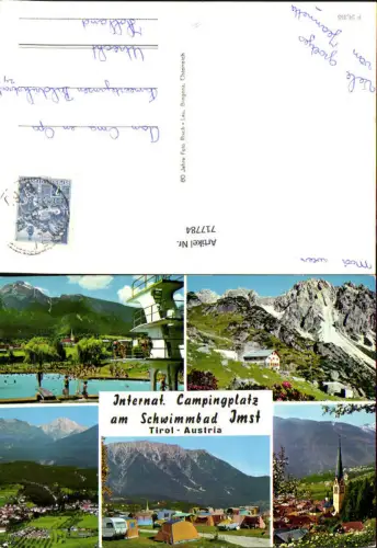 717784 Mehrbild AK Imst Tirol Campingplatz a. Schwimmbad Kiche Camping
