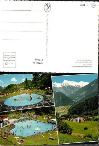 717798 Mehrbild AK Finkenberg Zillertal Freischwimmbad Schwimmbad Blick geg. Mayrhofen mit Brandbergkolm