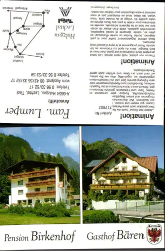 717802 Klappbar Holzgau Lechtal Pension Birkenhof Gasthof Bären