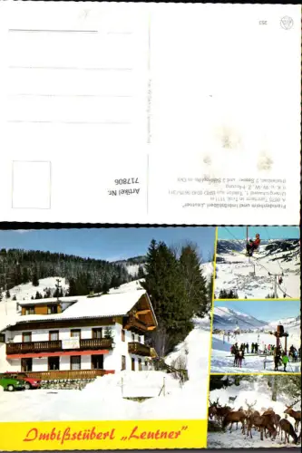 717806 Mehrbild AK Tannheim in Tirol Fremdenheim u. Imbißstüberl Leutner im Winter Skilift Wildfütterung