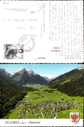 717853 Fliegeraufnahme Fulpmes mit Stubaier Alpen Zuckerhütl pub Alpine Luftbild FÖ 58538