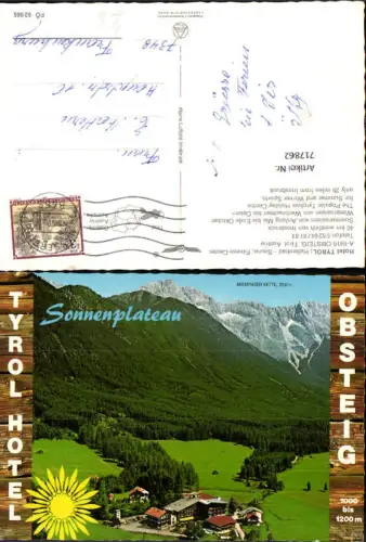 717862 Fliegeraufnahme Obsteig Tirol Hotel Tyrol pub Alpine Luftbild FÖ 62985
