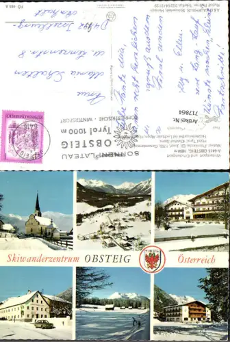 717864 Mehrbild AK Obsteig Pfarrkirche Hotel Tyrol Gasthof Stern im Winter pub Alpine Luftbild FÖ 465A