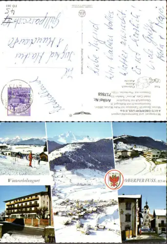717868 Mehrbild AK Oberpferfuss Ortmotiv Kirche Sessellift Hotel Krone Winter pub Alpine Luftbild FÖ 341