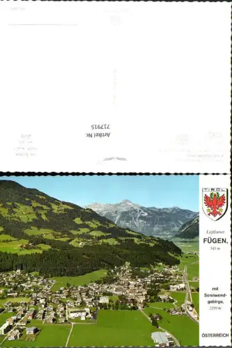 717915 Fliegeraufnahme Fügen im Zillertal mit Sonnwendgebirge pub Alpine Luftbild FÖ 59007