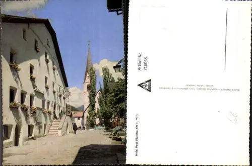 718055 Hotel Post Pfunds Tirol Ansicht mit Kirche