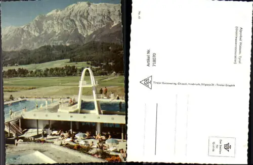 718070 Foto AK Wattens Alpenbad Schwimmbad Unterwasserrestaurant