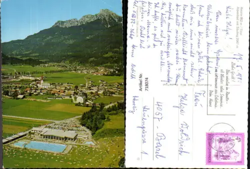 718074 Lutbild Reutte Alpenbad mit Säuling Schwimmbad