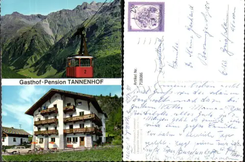 718086 Mehrbild AK Längenfeld Huben Ötztal Gasthof Pension Tannenhof Seilbahn Gondel