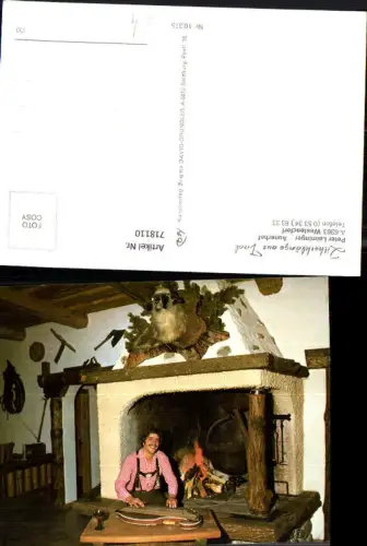 718110 Foto AK Westendorf Aunerhof Peter Laiminger Zitherklänge aus Tirol Zither Musik Tracht Kamin
