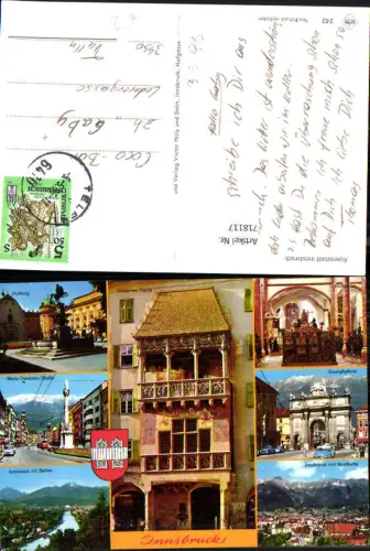 718117 Mehrbild AK Innsbruck Hofburg Hofkirche Inneres Triumphpforte Goldenes Dachl