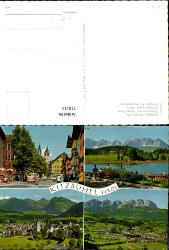 718116 Mehrbild AK Kitzbühel Hauptstraße VW Bus Schwarzsee Ansicht mit Kaisergebirge