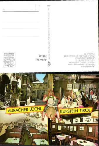 718128 Mehrbild AK Kufstein Tirol Auracher Löchl Gaststube Inneres Wein Bier