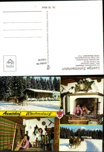 718130 Mehrbild AK Westendorf Aunerhof Pferdeschlitten Schlittenfahrt Brauchtum Musik