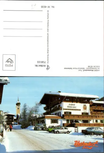 718133 Foto AK Westendorf mit Gasthof Hotel Schermer im Winter