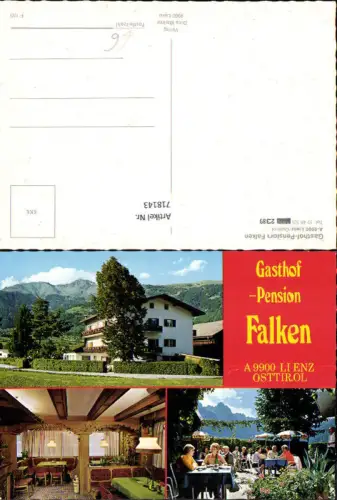 718143 Mehrbild AK Lienz Osttirol Gasthof Pension Falken Gastgarten Gaststube