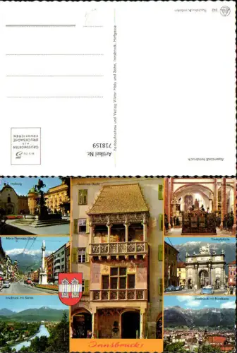 718159 Mehrbild AK Innsbruck Goldenes Dachl Hofburg Triumphpforte Hofkirche Inneres