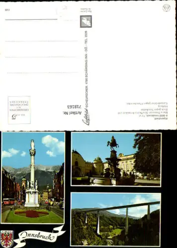 718163 Mehrbild AK Innsbruck Hofburg Europabrücke Maria-Theresien-Straße m. Annasäule