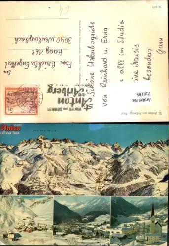 718165 Mehrbild AK St Anton a. Arlberg Winteransichten Kirche Lagekarte