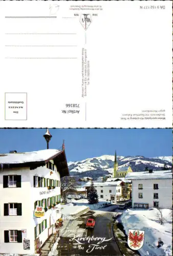 718166 Kirchberg in Tirol Straßenmotiv mit Gasthaus Kalswirt geg. Hahnenkamm im Winter