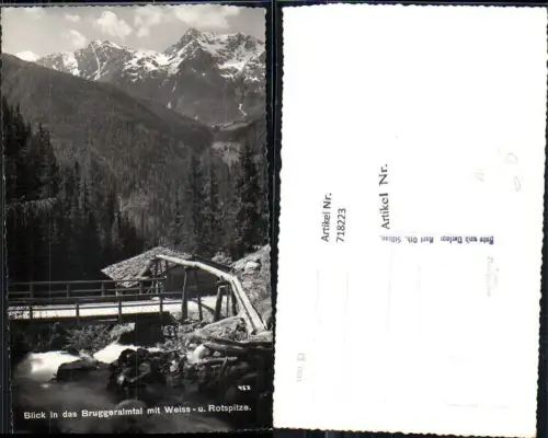718223 Foto AK Jochberg b. Kitzbühel Blick in das Bruggeralmtal mit Weiss- u. Rotspitze