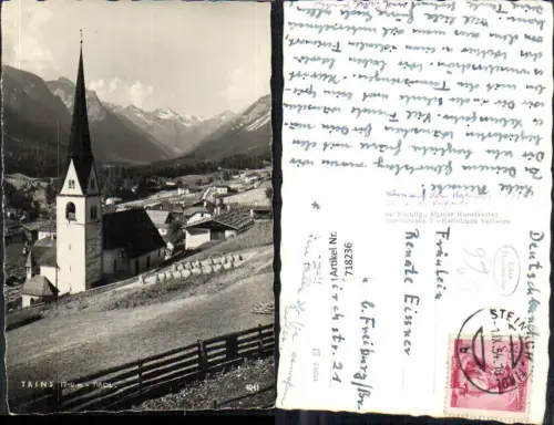 718236 Foto AK Trins in Tirol Ansicht mit Kirche