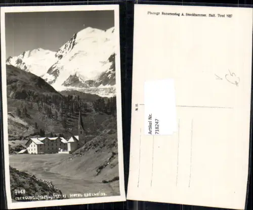 718247 Foto AK Obergurgl Sölden Ötztal Hotel Edelweiss Kirche pub A. Stockhammer 7468