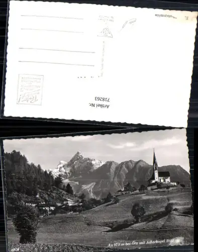 718263 Foto AK Au b. Ötz Oetz mit Acherkogel Kirche