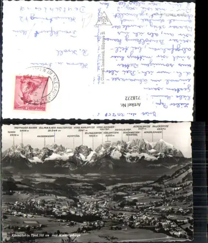 718272 Foto AK Kitzbühel in Tirol mit Kaisergebirge Gipfelkarte