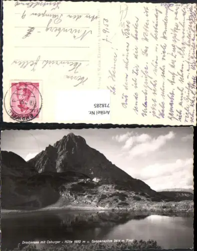 718285 Foto AK Ehrwald Drachensee mit Coburger Hütte u. Sonnenspitze