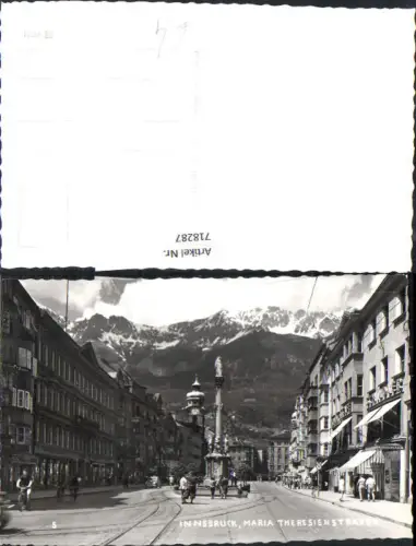 718287 Foto AK Innsbruck Maria Theresienstraße mit Nordkette Annasäule
