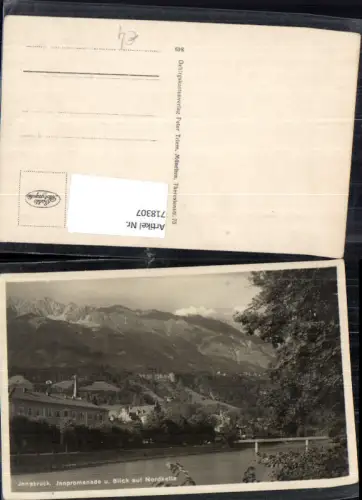 718307 Foto AK Innsbruck Innpromenade u. Blick auf Nordkette