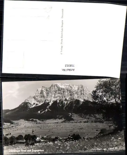718312 Foto AK Lermoos in Tirol mit Zugspitze pub Risch-Lau 1304
