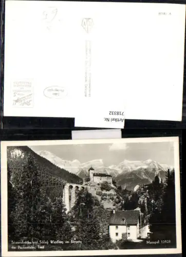 718332 Foto AK Trisannabrücke u. Schloss Wiesberg Tobadill