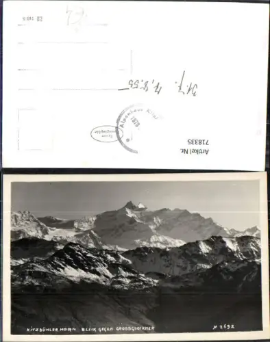 718335 Foto AK Kitzbühel Kitzbüheler Horn Blick geg. Großglockner pub Photo Ad. Künz 2692