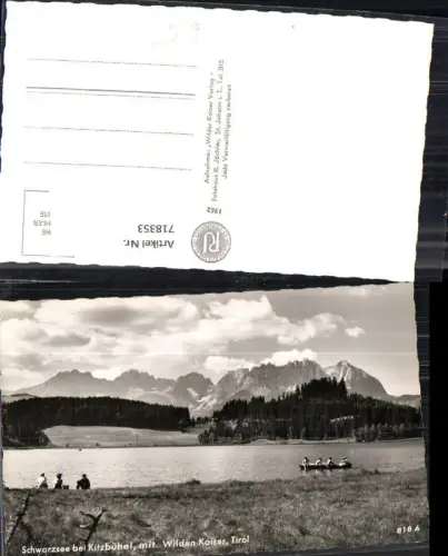 718353 Foto AK Schwarzsee b. Kitzbühel mit Wilden Kaiser Ruderboot