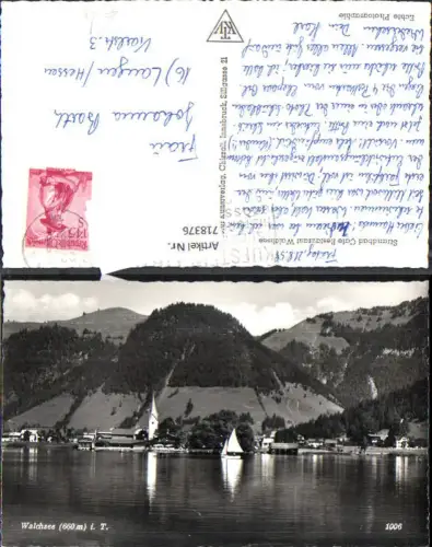 718376 Foto AK Walchsee Ansicht Segelboot Kirche