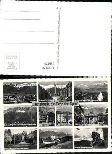 719320 Mehrbild AK Innsbruck Hungerburg Triumphpforte Speckbacher-Denkmal Schloss Amras