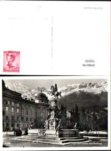 719332 Foto AK Innsbruck Leopoldsbrunnen u. Hofburg